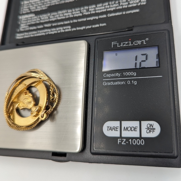 Avon Mrs. Albee Pendant 10K Gold Filled On 14K GF Flat Curb Chain 15" Vintage - Picture 13 of 13